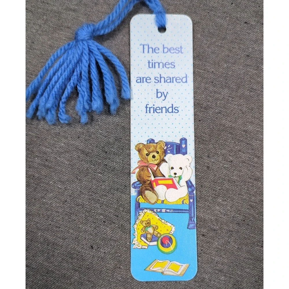 Vtg 1985 ANTIOCH Bearly Yours BOOKMARK 1985 The Best Times are Shared by Friends